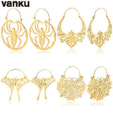 Vanku 2PC Stainless Steel Ear Hangers for Tunnels Lightweight Dangle Earr