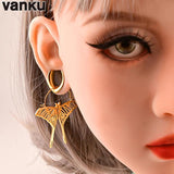 Vanku 2PC Stainless Steel Ear Hangers for Tunnels Lightweight Dangle Earr
