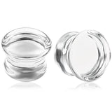 2pcs Glass Colorful Ear Piercing Plugs Gauges Body Jewelry Tunnels