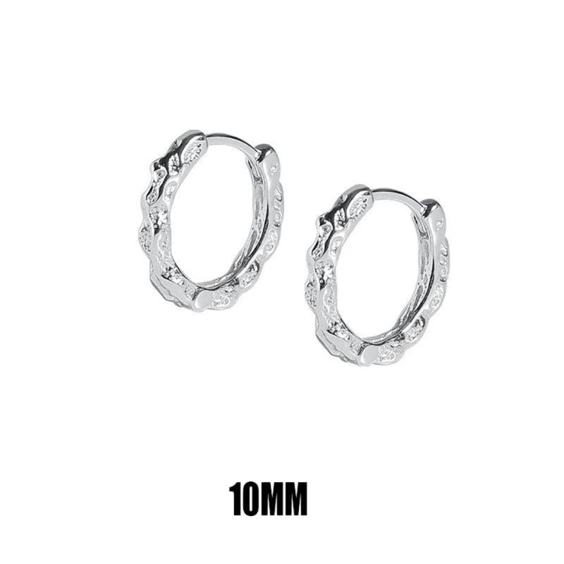 Men Stainless Steel Hoop Irregular Ear Buckle Earring Punk Stud Jewelry