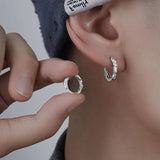 Men Stainless Steel Hoop Irregular Ear Buckle Earring Punk Stud Jewelry