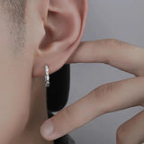 Men Stainless Steel Hoop Irregular Ear Buckle Earring Punk Stud Jewelry