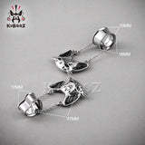Cat Ear Tunnels Gauges Plugs Pendant Stainless Steel Earring Set
