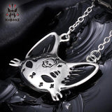 Cat Ear Tunnels Gauges Plugs Pendant Stainless Steel Earring Set
