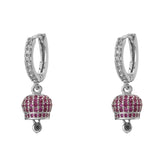 Small Bell Earrings, Jingle Bell Jewelry, Rhinestone