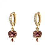 Small Bell Earrings, Jingle Bell Jewelry, Rhinestone