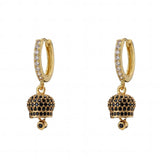 Small Bell Earrings, Jingle Bell Jewelry, Rhinestone