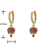 Small Bell Earrings, Jingle Bell Jewelry, Rhinestone