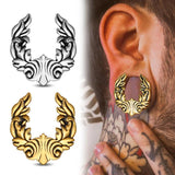 2PCS Stainless Steel Saddle Ear Piercing Plugs Expander