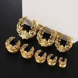 2PCS Stainless Steel Saddle Ear Piercing Plugs Expander