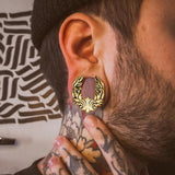 2PCS Stainless Steel Saddle Ear Piercing Plugs Expander