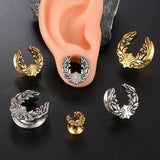 2PCS Stainless Steel Saddle Ear Piercing Plugs Expander
