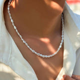 Baroque Pearl Necklace for Women Man Teens Punk Hip hop Choker