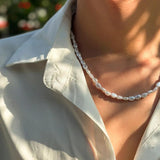 Baroque Pearl Necklace for Women Man Teens Punk Hip hop Choker