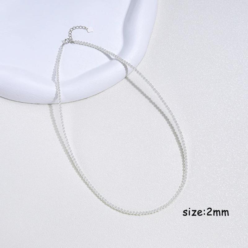 925 Sterling Silver Pearl Necklace For Women Jewelry On Neck Pearl Bead Choker