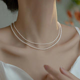 925 Sterling Silver Pearl Necklace For Women Jewelry On Neck Pearl Bead Choker