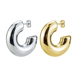 Chunky Hoop Earrings Stainless Steel Thick Hollow Lightweight