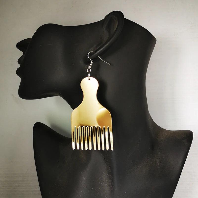 Acrylic Africa Map Mirror Earrings