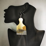 Acrylic Africa Map Mirror Earrings