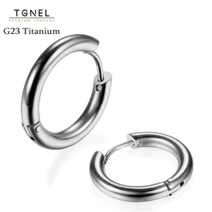 G23 Titanium Hoop Earrings 8-12mm Dangle Lightweight Hypoallergenic