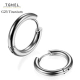 G23 Titanium Hoop Earrings 8-12mm Dangle Lightweight Hypoallergenic