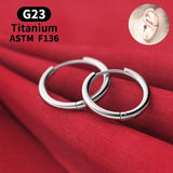 G23 Titanium Hoop Earrings 8-12mm Dangle Lightweight Hypoallergenic