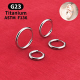 G23 Titanium Hoop Earrings 8-12mm Dangle Lightweight Hypoallergenic
