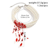 Crystal Pearl Necklace Tassel Beads Chokers Y2K Girls Jewelry