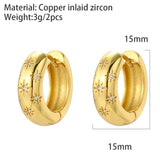3 Size Star Round Hoop Earrings for Women Geometric Dangle Earrings