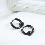 Stainless Steel Zircon Hoop Earrings Punk Style Vintage Sliver