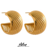 Vintage Stainless Steel Hoop Earrings for Women