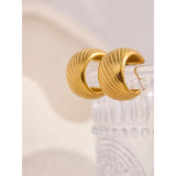 Vintage Stainless Steel Hoop Earrings for Women