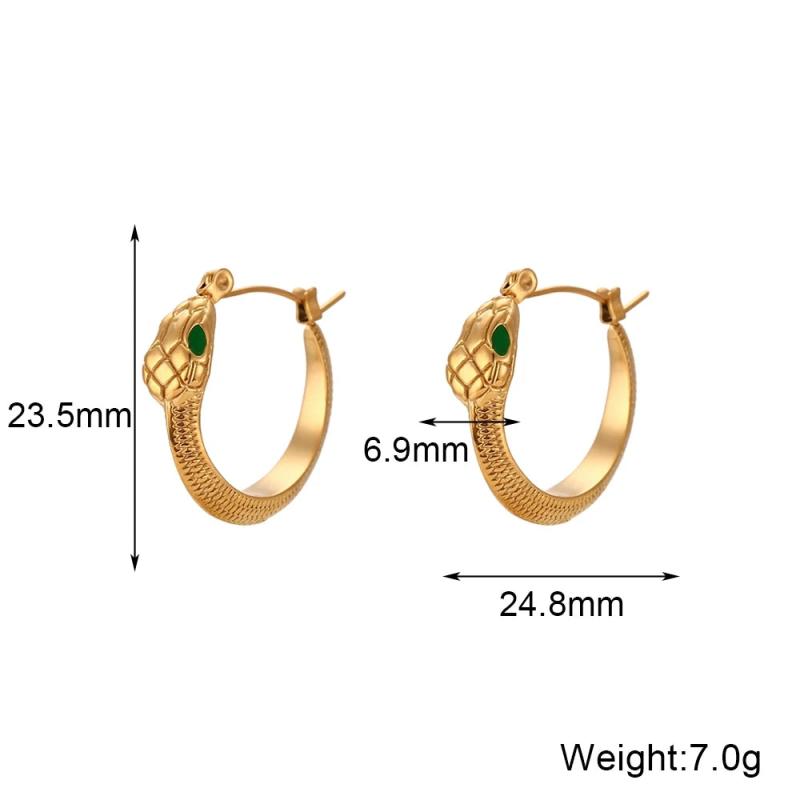 Stainless Steel Hoop Earrings Plated Round Earings