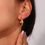 Stainless Steel Hoop Earrings Plated Round Earings