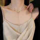 Big Pearl Bead Necklace Charm Romantic Clavicle Chain Wedding Party Jewelry