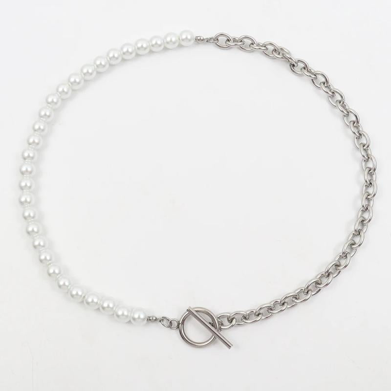 Stainless Steel Chain Necklace with Toggle Clasp, Men's Jewelry
