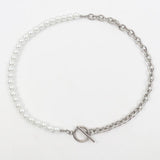 Stainless Steel Chain Necklace with Toggle Clasp, Men's Jewelry