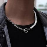 Stainless Steel Chain Necklace with Toggle Clasp, Men's Jewelry