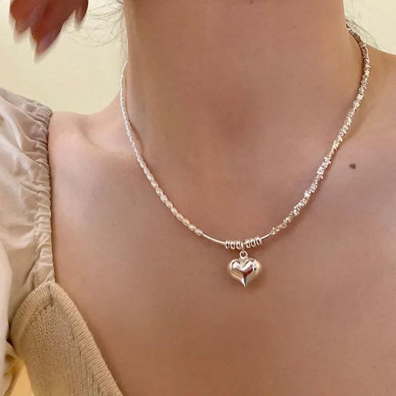 925 Silver Pearl Necklace Fine Jewelry Wedding Gift