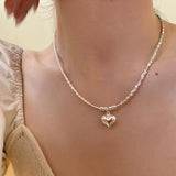925 Silver Pearl Necklace Fine Jewelry Wedding Gift