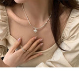 925 Silver Pearl Necklace Fine Jewelry Wedding Gift