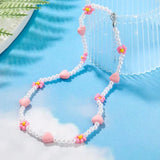 Boho Y2k Rice Beads Woven Heart Necklace for Women