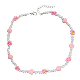 Boho Y2k Rice Beads Woven Heart Necklace for Women