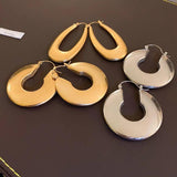 Golden Titanium U-shaped Earrings for Women Girls