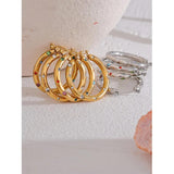 32mm Hoop Earrings with Colorful Cubic Zirconia, Stainless Steel, Rust-Proof