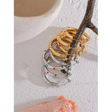 32mm Hoop Earrings with Colorful Cubic Zirconia, Stainless Steel, Rust-Proof