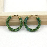 Crystal Bead Winding Earrings Gold-plated Women's Jewelry