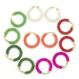 Crystal Bead Winding Earrings Gold-plated Women's Jewelry