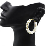 Crystal Bead Winding Earrings Gold-plated Women's Jewelry