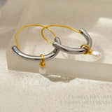 Modern Jewelry Brass Metal Pearl Hoop Earrings for Women